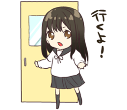 Girl of the high school student sticker #6009171