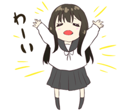 Girl of the high school student sticker #6009177