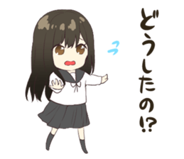 Girl of the high school student sticker #6009179