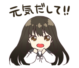 Girl of the high school student sticker #6009182