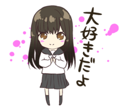 Girl of the high school student sticker #6009183