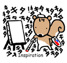 Genius squirrel painter sticker #6010036