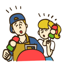 Joey and Emma TV shopping. sticker #6011797