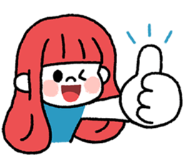 A little grapefruit girl. sticker #6013634