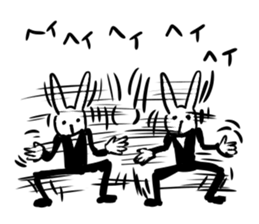 suit rabbits sticker #6018907