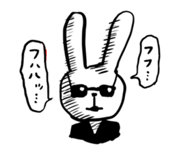 suit rabbits sticker #6018918