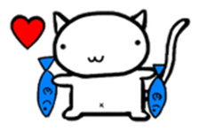 White cat Life. English Version. sticker #6021304