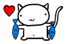 White cat Life. English Version. sticker #6021304