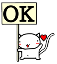 White cat Life. English Version. sticker #6021306