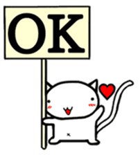 White cat Life. English Version. sticker #6021306