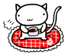 White cat Life. English Version. sticker #6021309