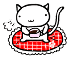 White cat Life. English Version. sticker #6021309