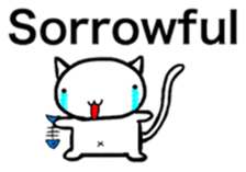 White cat Life. English Version. sticker #6021310