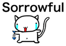 White cat Life. English Version. sticker #6021310