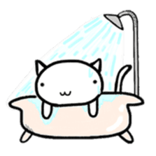 White cat Life. English Version. sticker #6021312