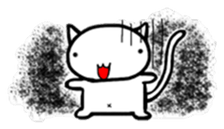 White cat Life. English Version. sticker #6021315