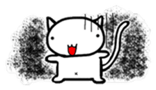 White cat Life. English Version. sticker #6021315