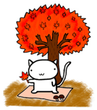 White cat Life. English Version. sticker #6021319