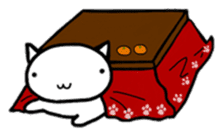 White cat Life. English Version. sticker #6021320