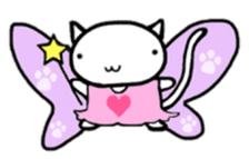 White cat Life. English Version. sticker #6021325