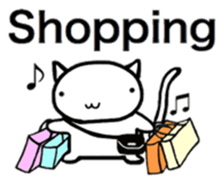 White cat Life. English Version. sticker #6021326