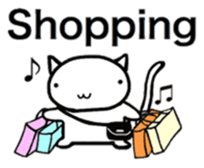 White cat Life. English Version. sticker #6021326