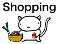 White cat Life. English Version. sticker #6021327