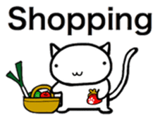 White cat Life. English Version. sticker #6021327