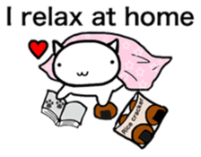 White cat Life. English Version. sticker #6021328