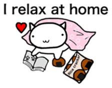 White cat Life. English Version. sticker #6021328