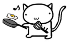 White cat Life. English Version. sticker #6021330