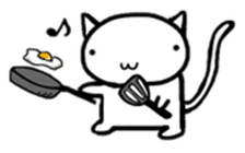 White cat Life. English Version. sticker #6021330