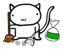 White cat Life. English Version. sticker #6021331