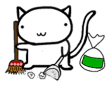 White cat Life. English Version. sticker #6021331