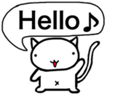 White cat Life. English Version. sticker #6021335