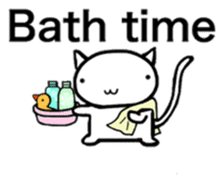 White cat Life. English Version. sticker #6021336