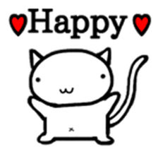 White cat Life. English Version. sticker #6021338