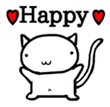 White cat Life. English Version. sticker #6021338