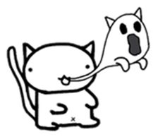 White cat Life. English Version. sticker #6021342