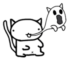 White cat Life. English Version. sticker #6021342