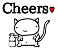 White cat Life. English Version. sticker #6021343