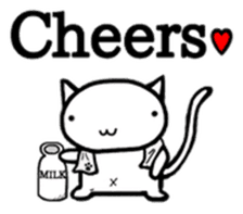 White cat Life. English Version. sticker #6021343