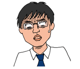 Office worker wearing glasses sticker #6022338