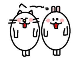 Rabbit+cat sticker #6028294