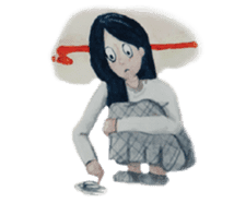 Lanty with her teddy sticker #6029819