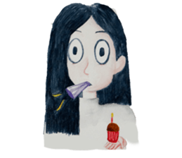 Lanty with her teddy sticker #6029841