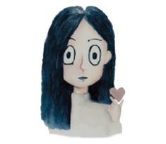 Lanty with her teddy sticker #6029849