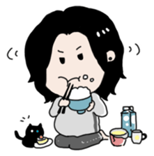 Brother sometimes black cat sticker #6032410