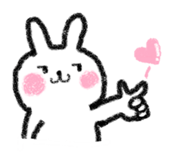 Voice compensation rabbit at the heart sticker #6035414