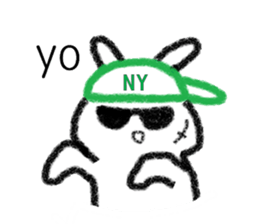 Voice compensation rabbit at the heart sticker #6035421